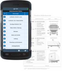 Lkw-Abfahrtskontrolle mit der TIS Android-App